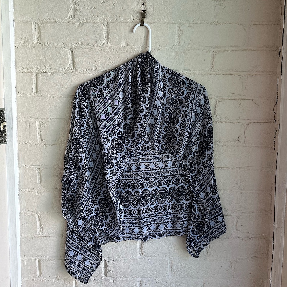 Charlotte Russe black and white tribal print boho infinity scarf wrap